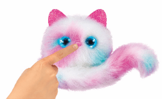 Hand touching Pomsie nose